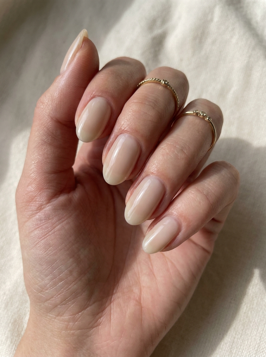 Milky Beige Nails als Simple Fall Nails Inspiration 2026